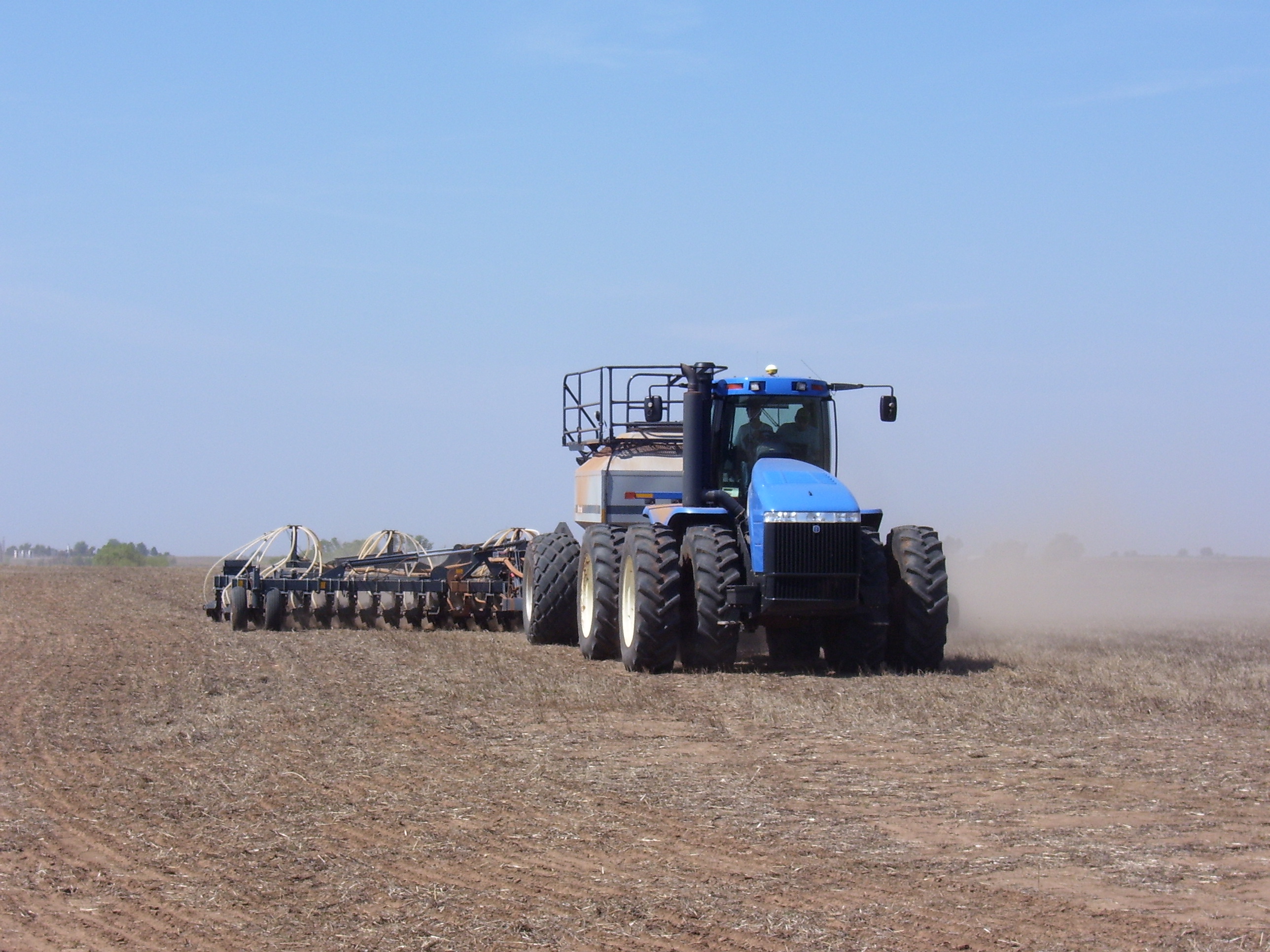 Agricultural machinery in field